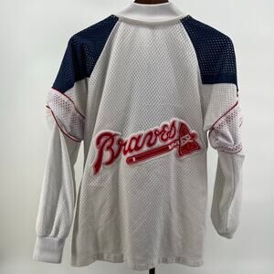 Vintage 80s/90s Atlanta Pink Braves Mesh Zip Warm-Up Jacket Tomahawk Back, Rare